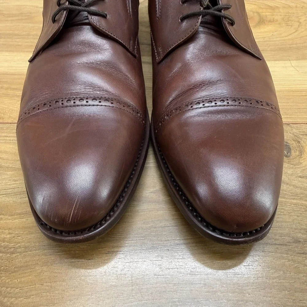 NAVYBOOT Switzerland Derby Shoes 12 EU 45 Brown Leather Cap Toe Formal‎ Business